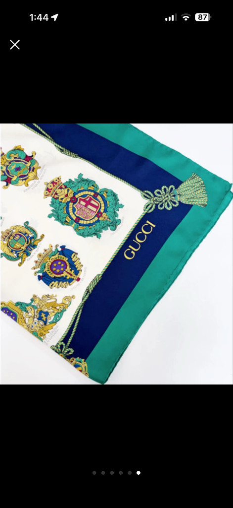 정품 Gucci 100% 실크 스카프 이미지