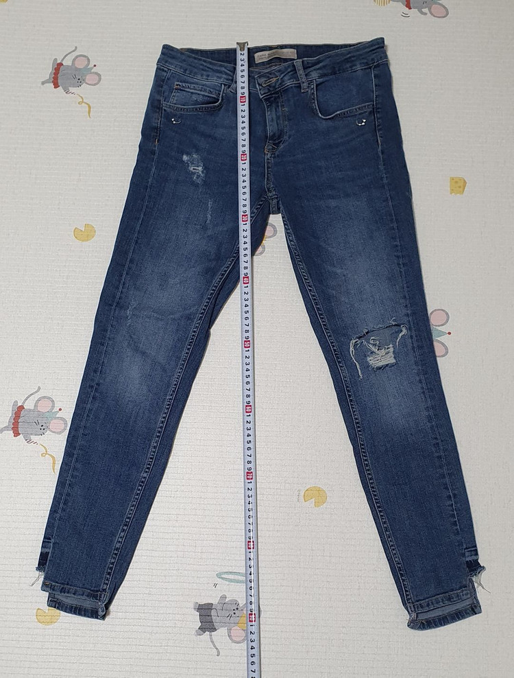 성인여성 데님 청바지 흰바지 이미지