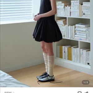 (새상품) 피피비 볼륨 미니 원피스 블랙 이미지