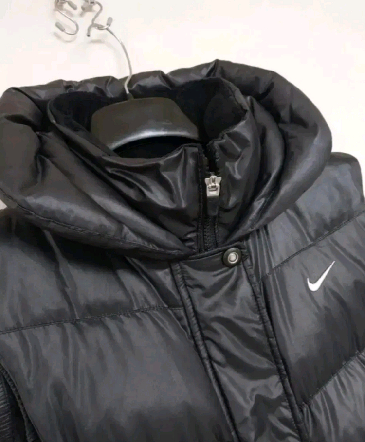 나이키 하이넥 숄카라 투웨이지퍼 블랙 오리털 패딩 조끼 (85) 이미지