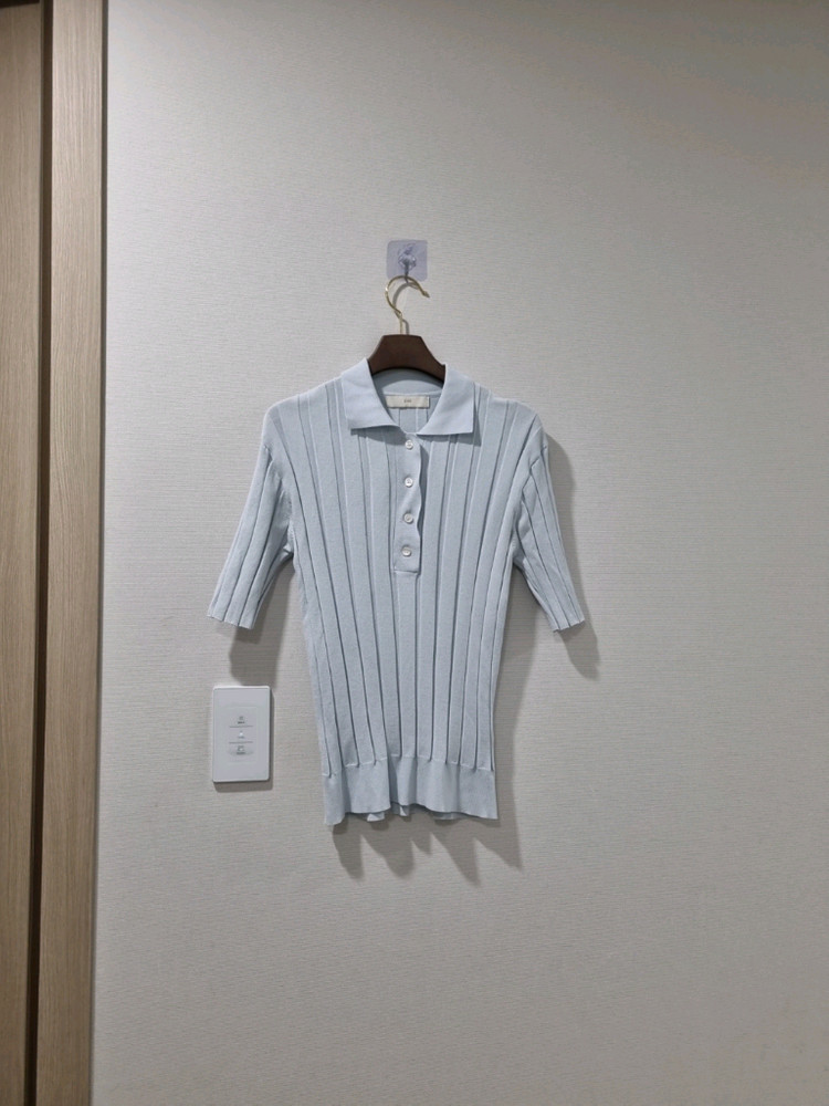 ORR 오르 골지 반팔 카라티 하늘색 이미지