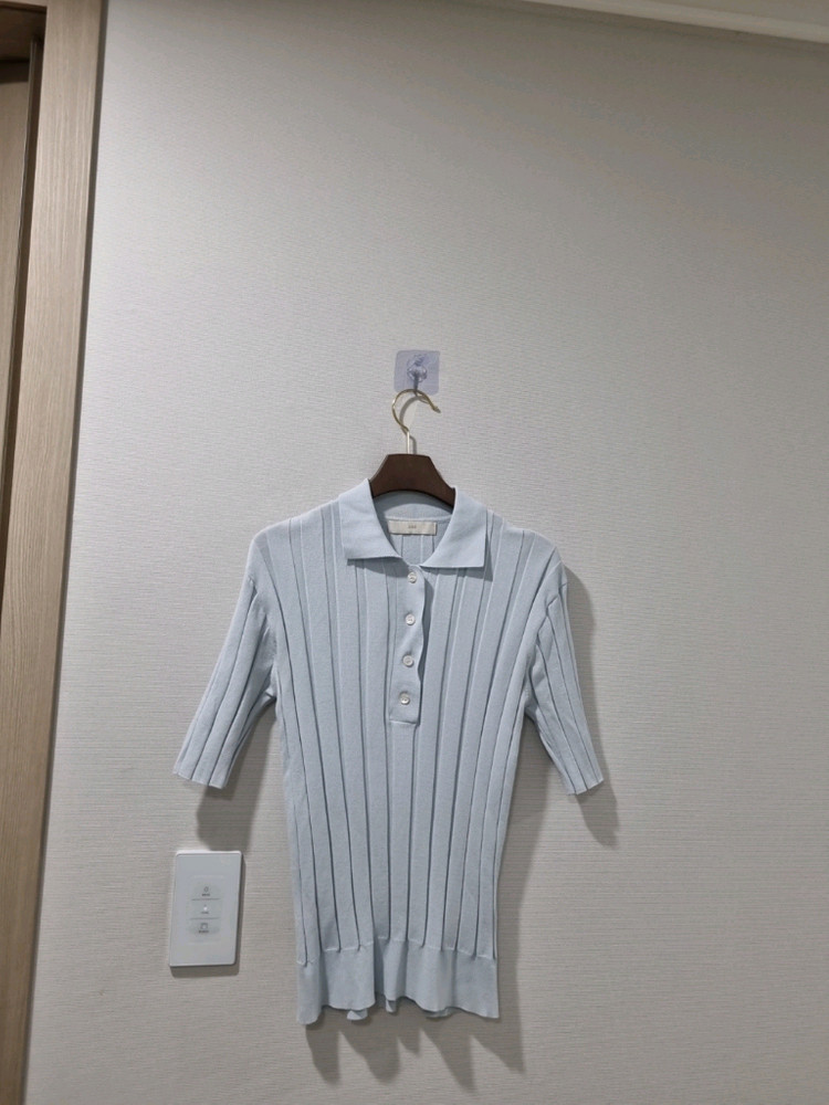 ORR 오르 골지 반팔 카라티 하늘색 이미지