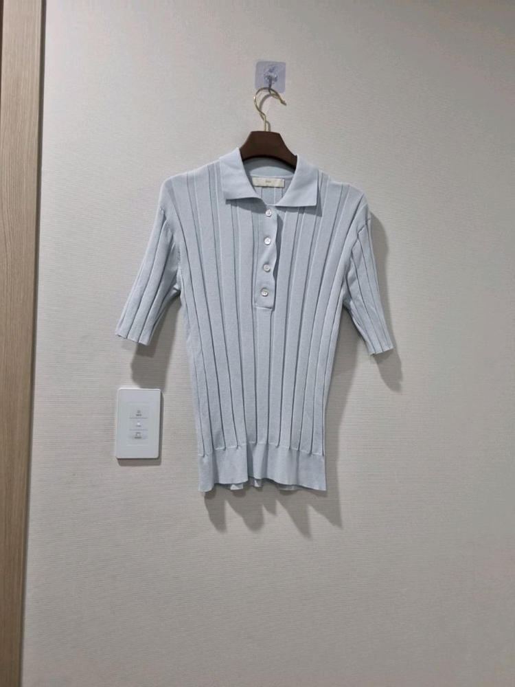 ORR 오르 골지 반팔 카라티 하늘색 이미지