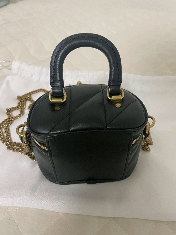 Coach 코치 블랙 퀼팅 가죽 미니 트레일 크로스바디 백 이미지