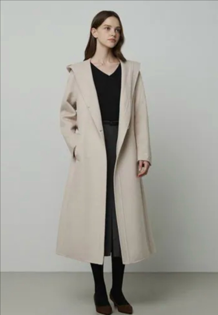 잇미샤 캐시미어 블렌디드 후드 핸드메이드 코트 판매 이미지