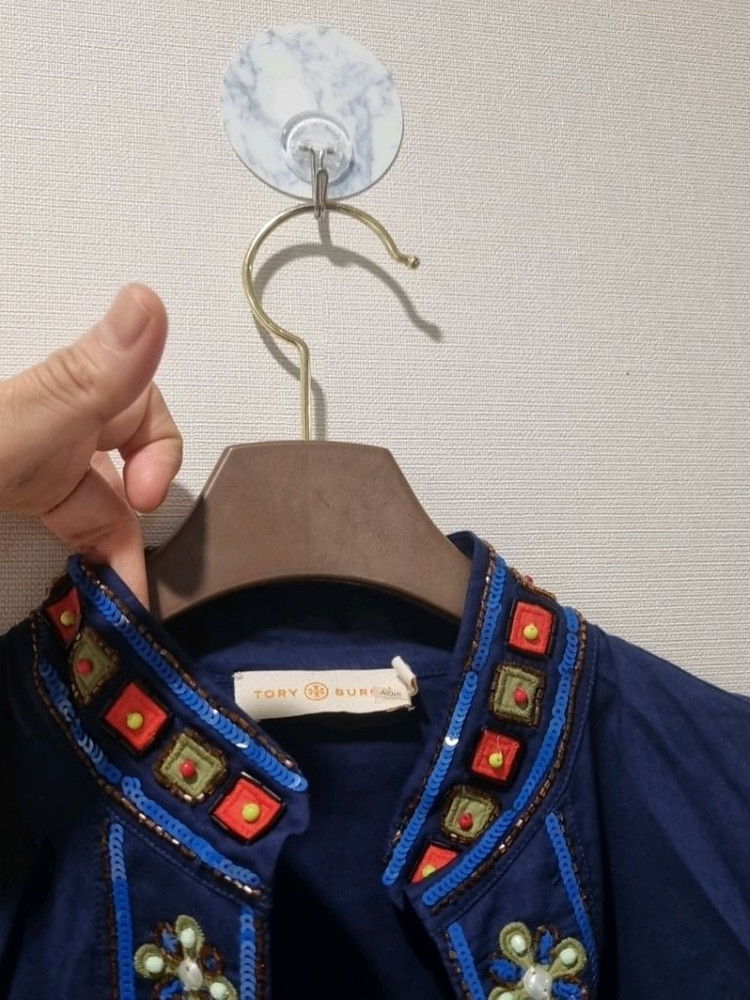 토리버치 비즈 튜닉 블라우스 / 자수 디테일 롱블라우스 / 국내정품 이미지