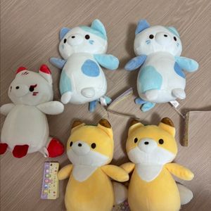 어뮤즈 일본 여우 고양이 캐릭터 인형 세트 이미지