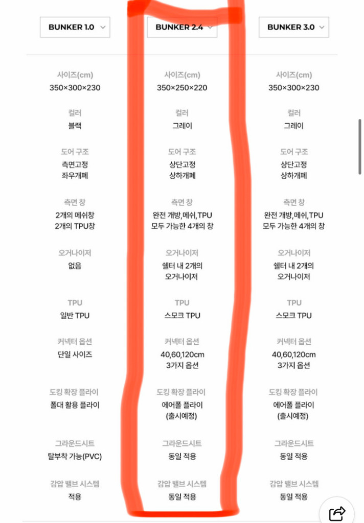 하이그라운즈 에어텐트 더벙커 2.4 본체 + 에어라운지 판매합니다 이미지
