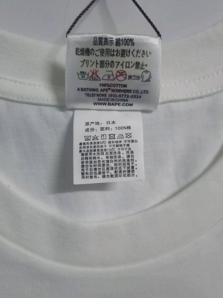베이프 컬리지 티셔츠 화이트 이미지