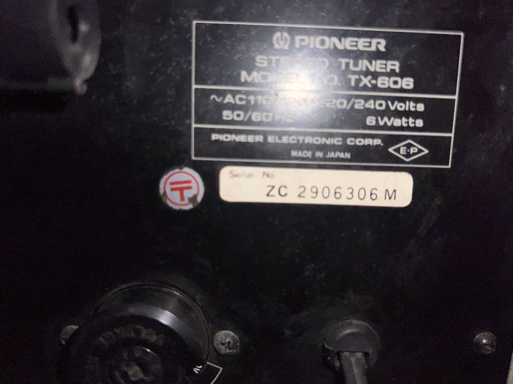 파이오니아 Pioneer tx-606 빈티지 라디오 튜너 이미지