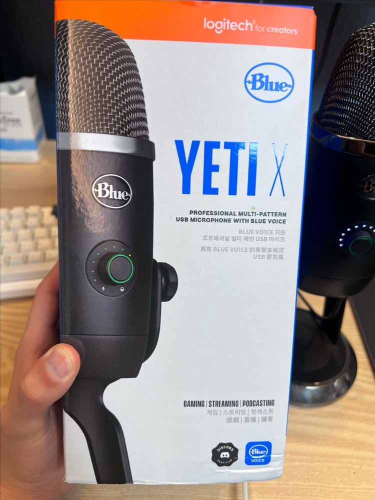 상태 S급 로지텍 블루 예티 X USB 마이크 풀박스 이미지