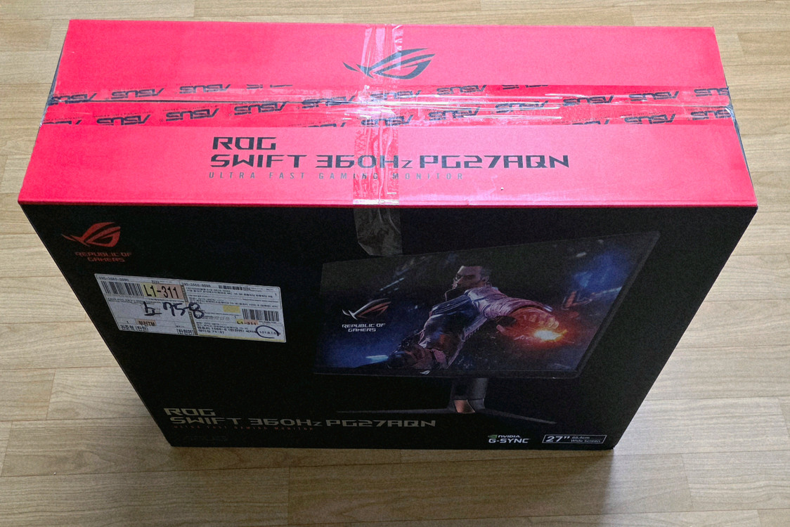 ASUS ROG PG27AQN 27인치 QHD 360Hz 게이밍 모니터 풀박스 판매합니다. 이미지