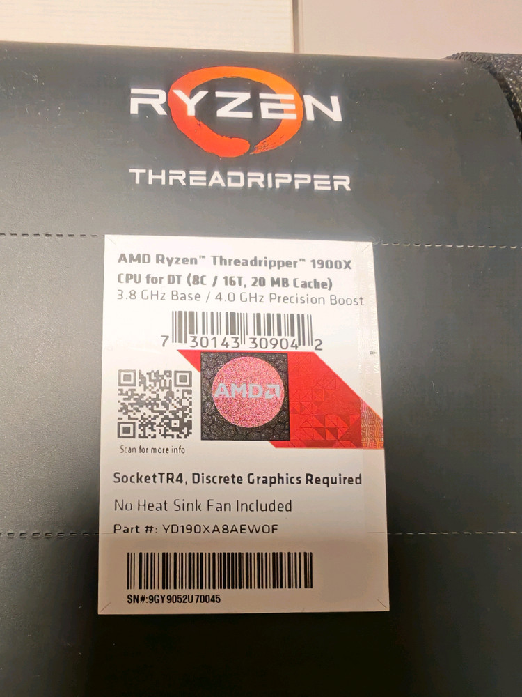 AMD 스레드리퍼 1900X 판매 (미개봉) 이미지