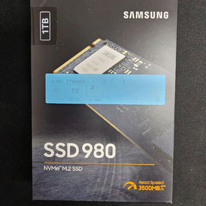 [미개봉 새상품] 삼성전자 SSD 980 NVMe M.2 1TB 이미지