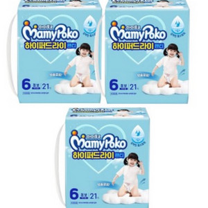 마미포코 하이퍼드라이 점보 기저귀 여아용 3팩 무료배송 이미지