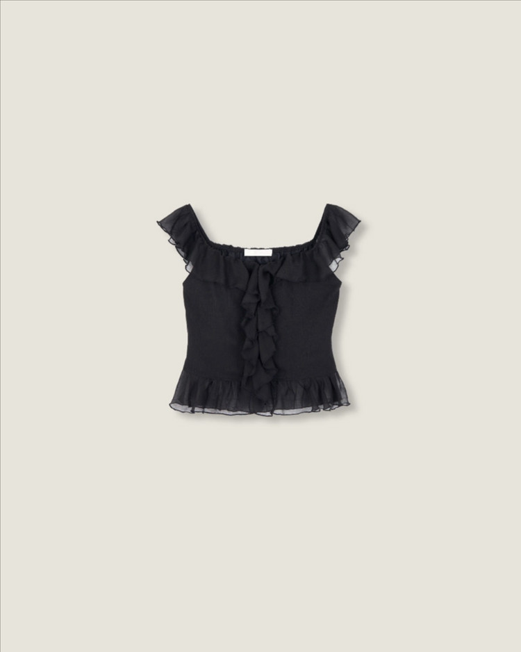 르플레인 루비 블라우스 s 블랙 ruby blouse 이미지