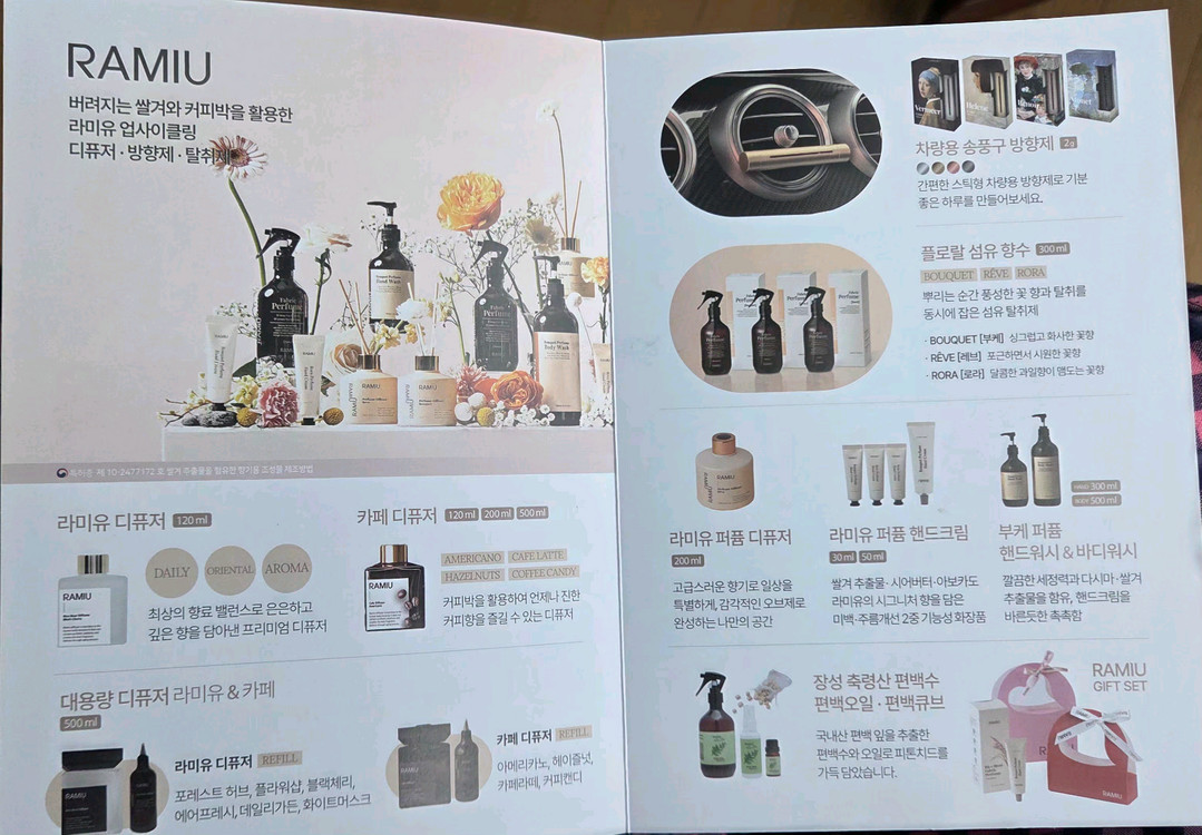 디퓨저 섬유향수 RAMIU라미우 디퓨저 홈스프레이 3종세트 ㅡ새것.집들이선물 이미지