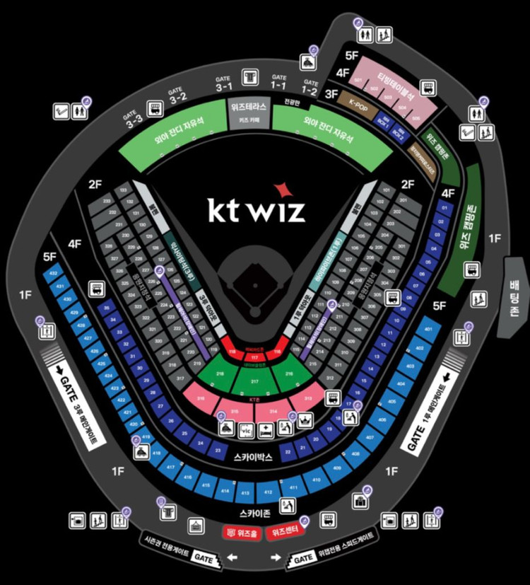 6월3일(수) KT LG 테이블석(KT존) 315구역 이미지