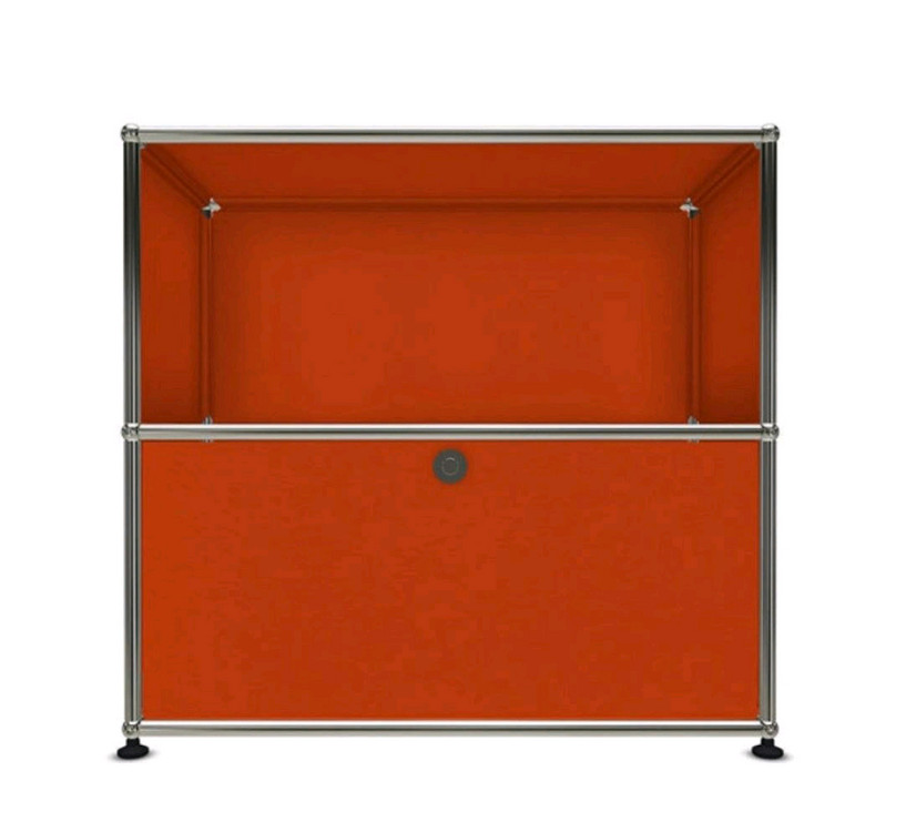 [전시용] USM Haller Storage 1x2 퓨어오렌지 2단 수납장 이미지