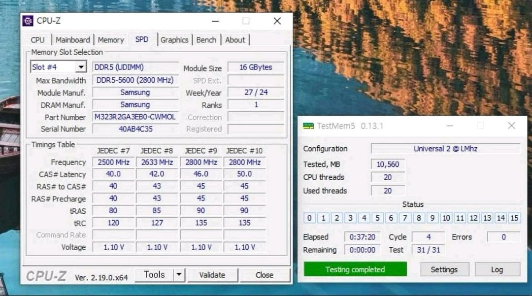 삼성 DDR5 16GB 5600MHz 램 2개 이미지
