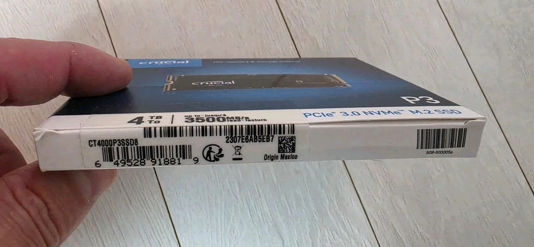 [미개봉] Crucial P3 4TB M.2 NVMe SSD 팝니다. 이미지
