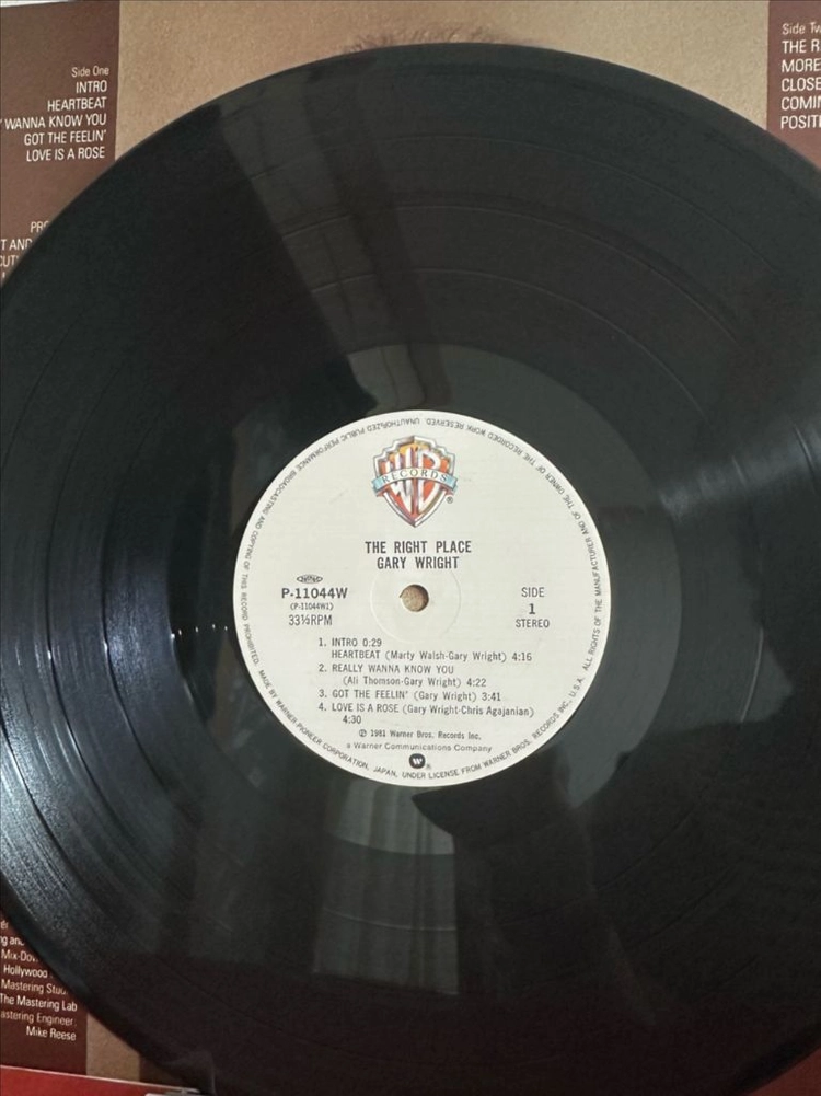 (시스팝,개리 맬컴 라이트)Gary Wright The Right Place LP 이미지