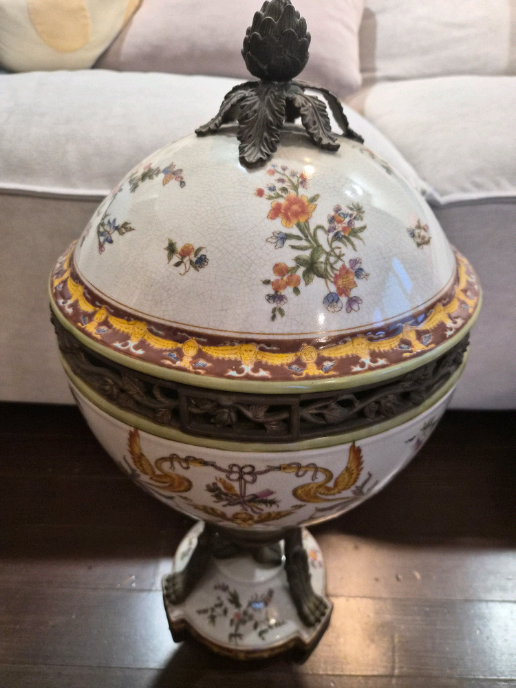 Wong Lee 빈티지 1895 스타일 도자기 장식 화병 이미지