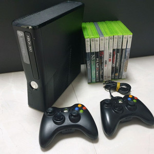 XBOX 360 슬림 게임10개 컨트롤러2개 이미지