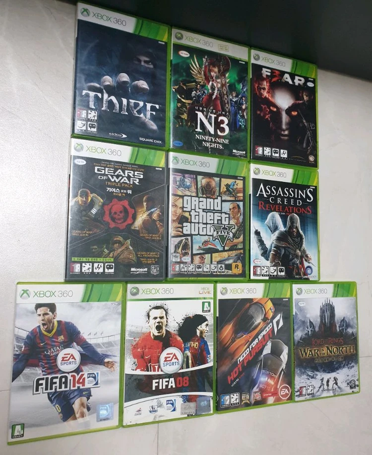 XBOX 360 슬림 게임10개 컨트롤러2개 이미지