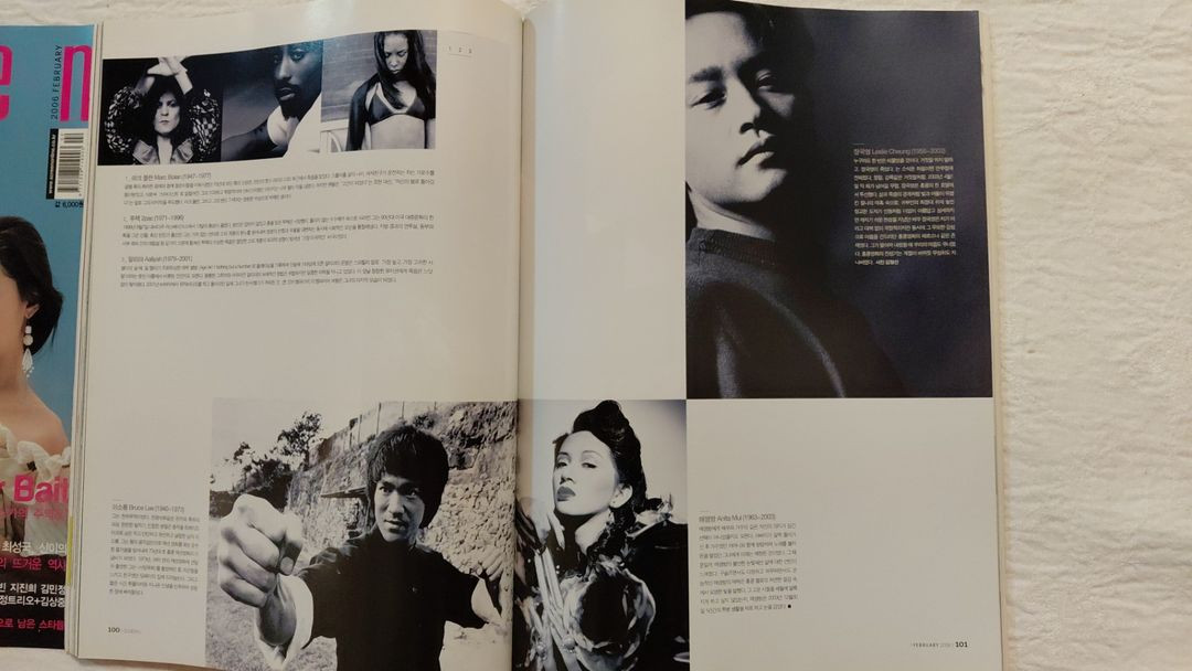 스크린 정우성 이은주 김광석 김헌식 리버피닉스 제임스딘 먼로 존레논 이소룡 장국영 리버피닉스 이미지