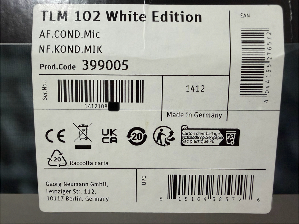 민트급)노이만 TLM102 White Edition studio set 팝니다 이미지