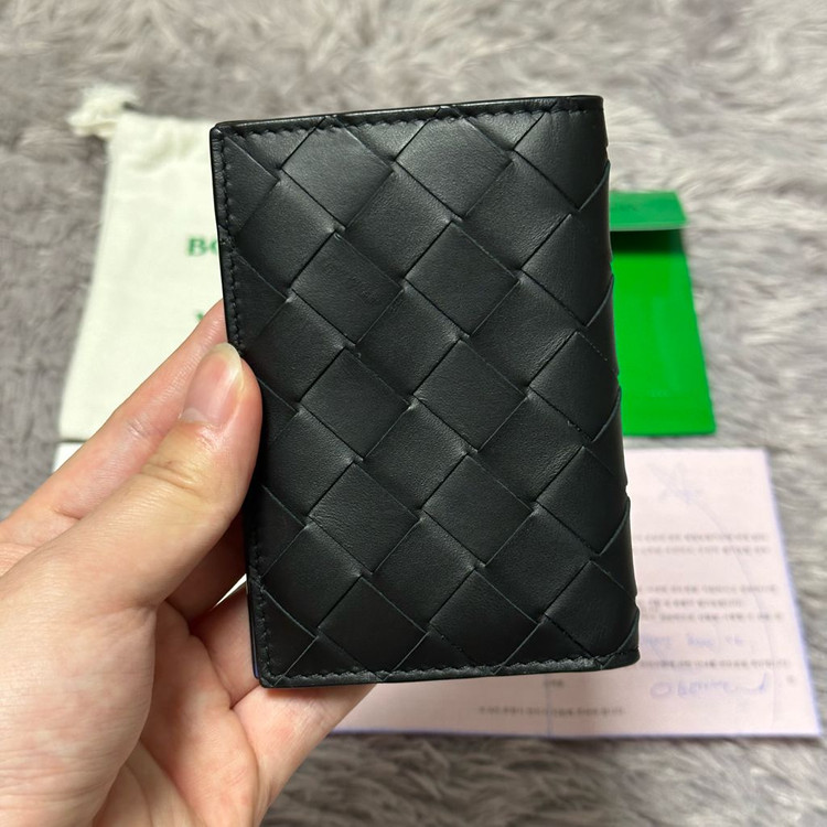 [풀구성] 보테가베네타 인트레치아토 투톤 오거나이저 카드지갑 블랙 블루 이미지
