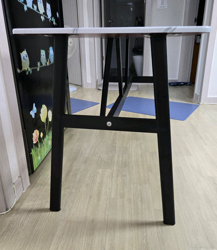 대리석 패턴 접이식 식탁 4인용 / 120cm / 세라믹흰색 실사용안한 새것팝니다 이미지