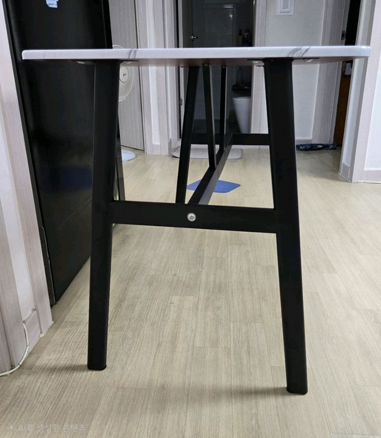대리석 패턴 접이식 식탁 4인용 / 120cm / 세라믹흰색 실사용안한 새것팝니다 이미지