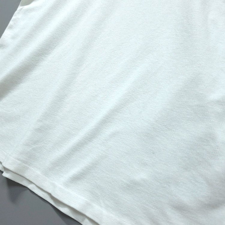 [M] 폴로 화이트 커스텀 슬림핏 코튼 메시피케 반팔 카라티셔츠 이미지