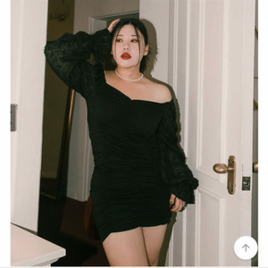 오프숄더 미니 원피스 빅사이즈 이미지