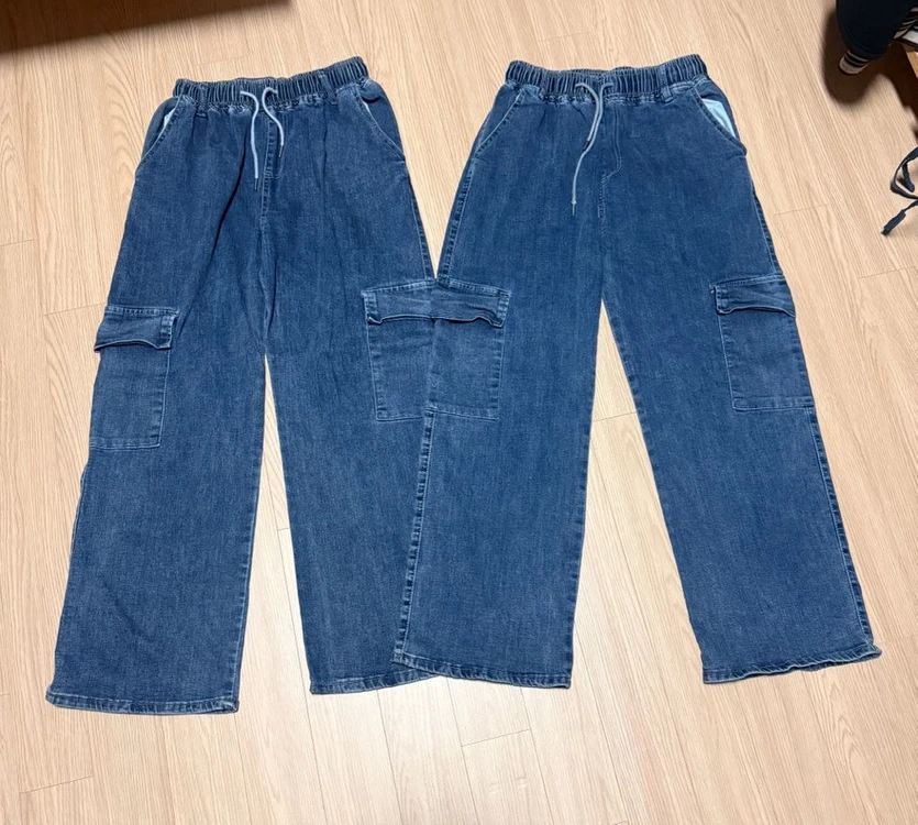 카고 데님 팬츠 블루 일자핏 청바지 556677정도 사이즈 각가격 이미지