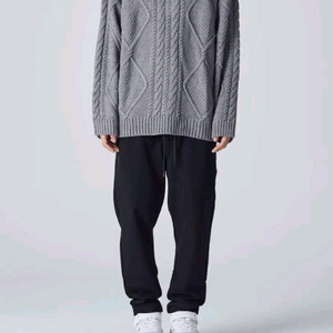 준지 18fw 송중기 케이블 니트 그래이 이미지