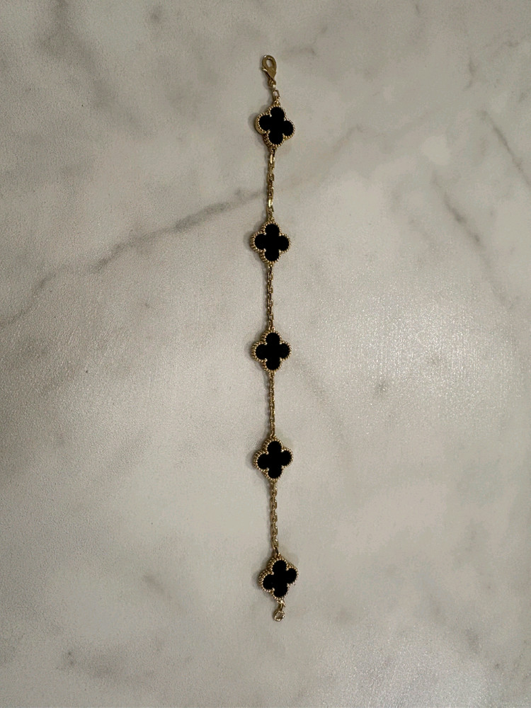 (정품) 반클리프 빈티지 알함브라 오닉스 5모티브 팔찌(연장20cm) 이미지