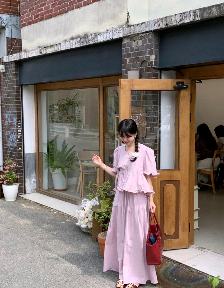 바이씨니 제작 프릴꾸안꾸세트 핑크 판매합니다 이미지