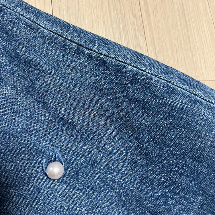 한섬 오즈세컨 O2nd 진주 데님 팬츠 워싱 언발 청바지 중청 진 봄여름 이미지