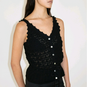 ncssry Crochet Button Knit Sleeveless 팝니다. 이미지