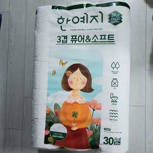 무배/한예지 천연펄프 화장지 30개 30m 이미지