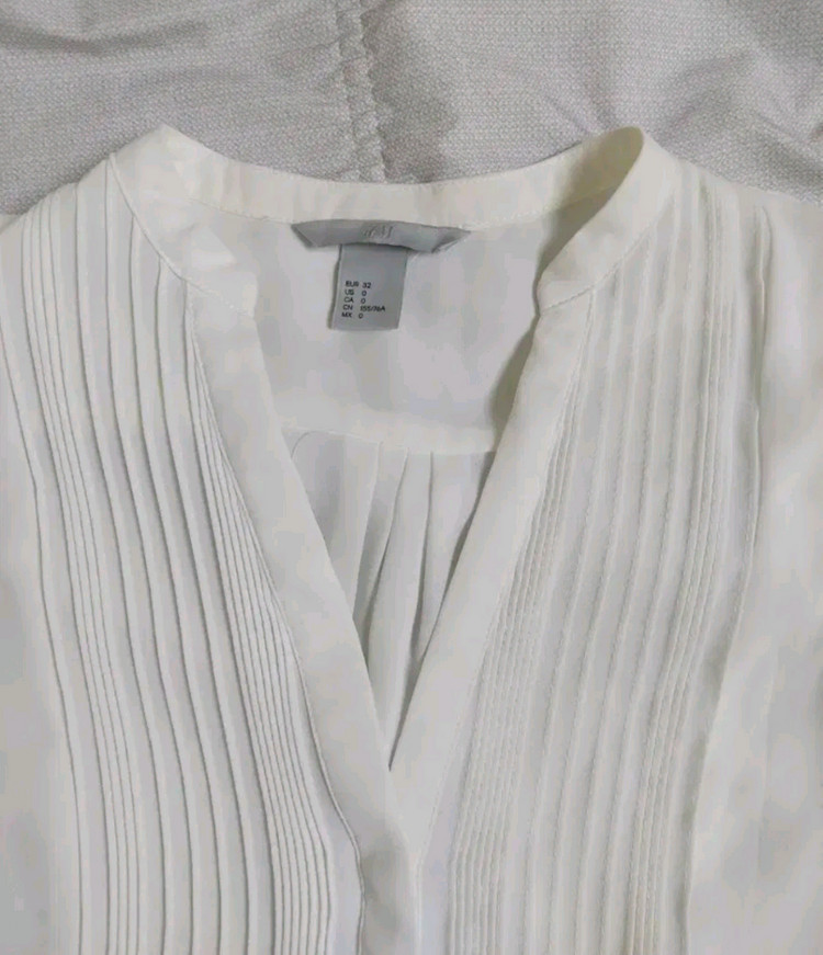 H&M 화이트아이보리블라우스 봄여름쉬폰블라우스55 이미지