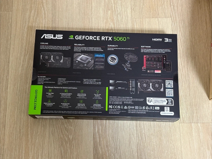 ASUS RTX 5060Ti OC 8GB 미개봉 새상품 이미지