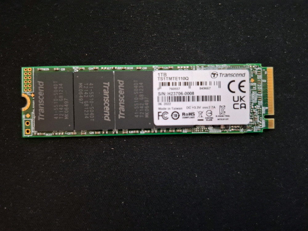 컴퓨터 저장장치 트랜센드 TS1TMTE110Q M.2 NVME SSD 1TB 이미지