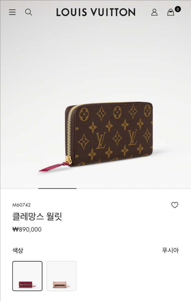 [A급/정품] 루이비통 여성 장지갑 클레망스 모노그램 이미지