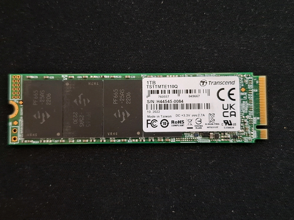 컴퓨터 저장장치 트랜센드 TS1TMTE110Q M.2 NVME SSD 1TB 이미지