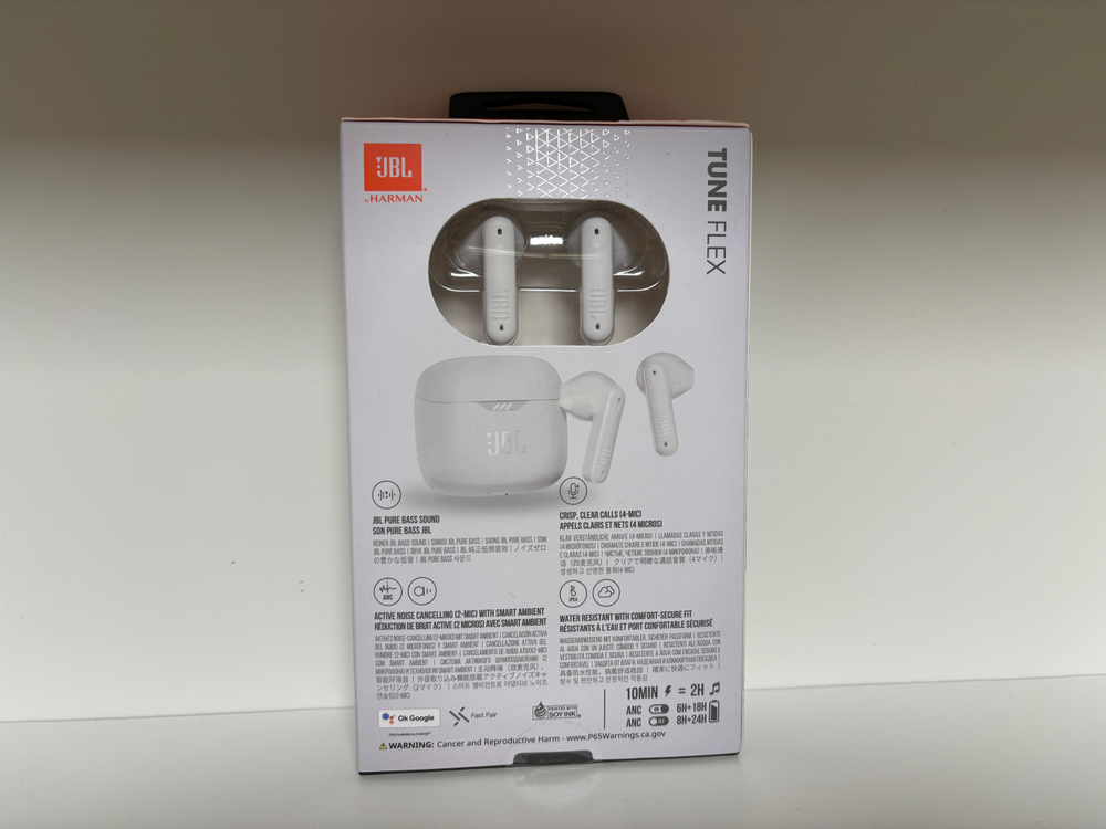 JBL Tune Flex 트루 와이어리스 노이즈 캔슬링 이어버드 (화이트) 이미지