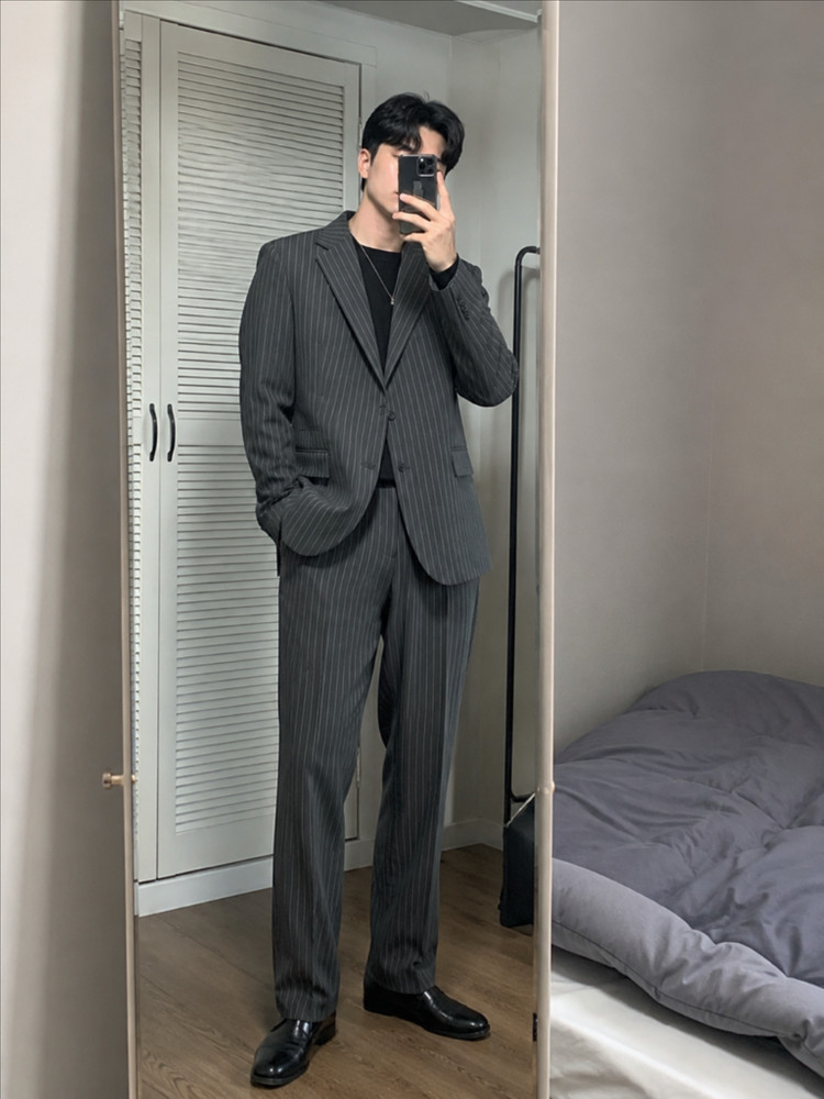 최상위 계열 Ralph Lauren 퍼플라벨 스트라이프 수트 셋업 이미지
